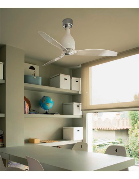 Ventilador de techo de tres palas con luz y motor DC Mini Eterfan - Faro