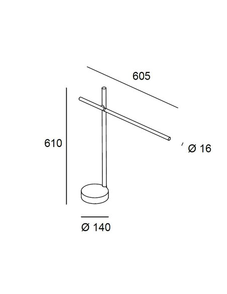 Lámpara de escritorio Tubs – Leds C4 – Base en mármol negro, regulable y orientable