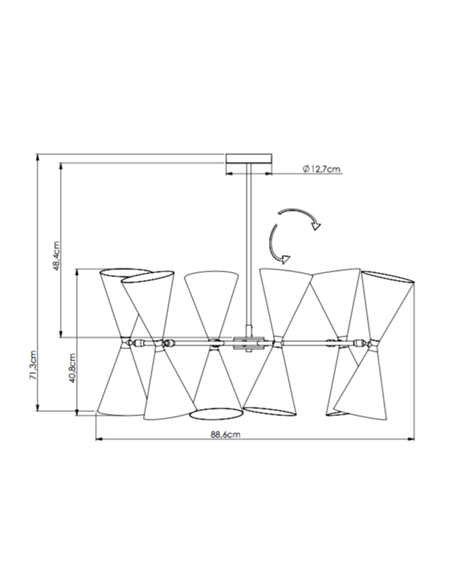 Colgante de techo Diabolo 12 - Pedret Lighting
