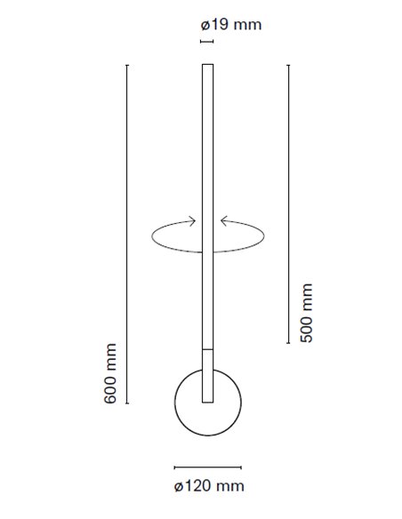 Aplique de pared Lines – Nexia vertical 60 / 85 cm