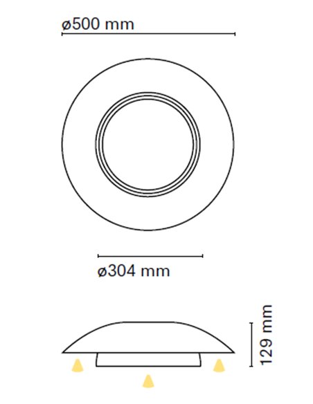 Lámpara de techo aplique de techo Tires Down + Ambient 50 cm – Nexia
