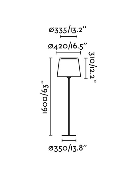 Lámpara de pie de tela Savoy – Faro – Pantalla textil, 160 cm