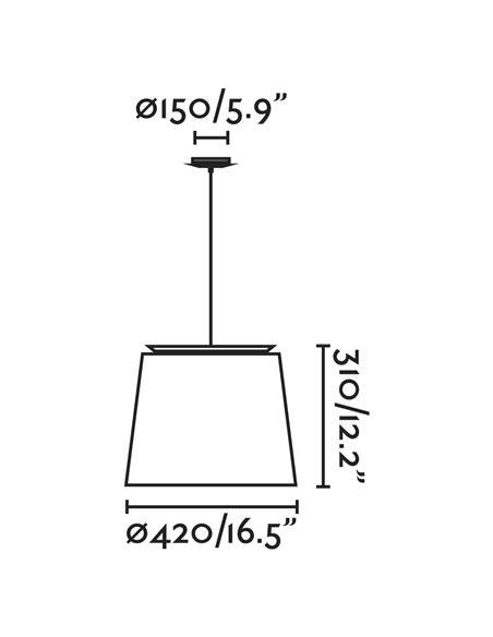 Lámpara colgante de tela Savoy – Faro – Pantalla textil