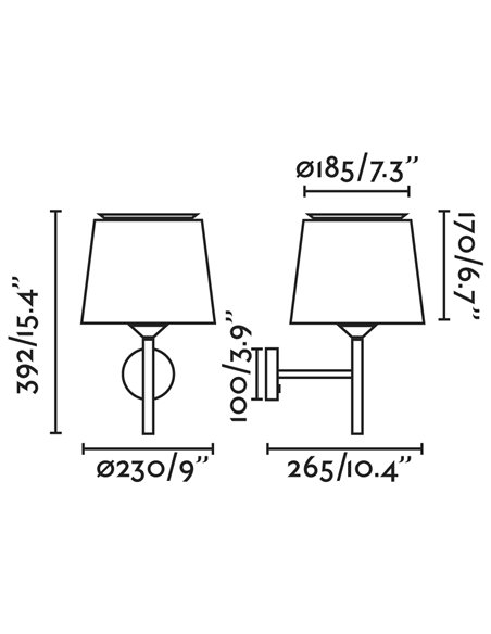 Lámpara aplique de tela Savoy – Faro – Pantalla textil
