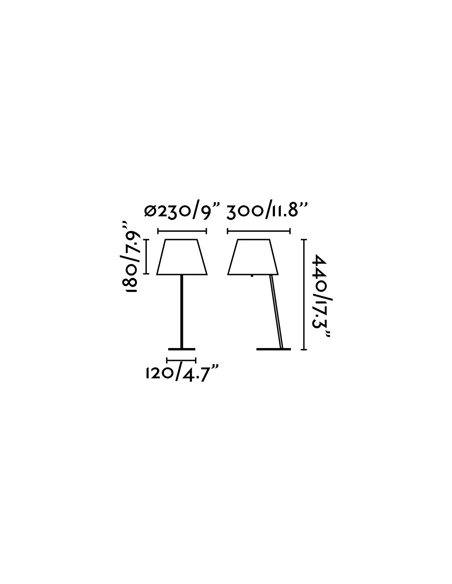 Lámpara de mesa Moma – Faro – 44 cm, Blanco/Negro