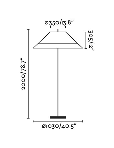 Lámpara de pie de exterior Saigon – Faro – Mimbre+Cemento, IP65, 200 cm
