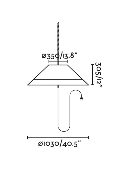 Lámpara portátil y colgante de exterior Saigon – Faro – Mimbre marrón, 103 cm