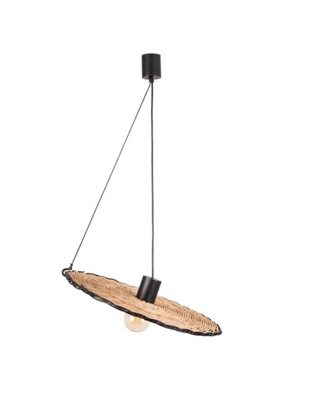 Lámpara colgante Costas – Faro – De ratán, 60-100 cm