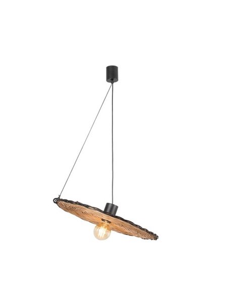 Lámpara colgante Costas – Faro – De ratán, 60-100 cm