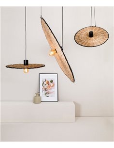Lámpara colgante Costas – Faro – De ratán, 60-100 cm