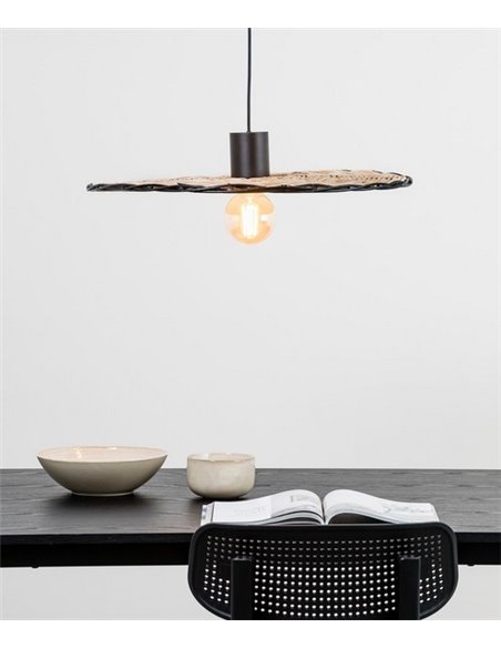 Lámpara colgante Costas – Faro – De ratán, 60-100 cm