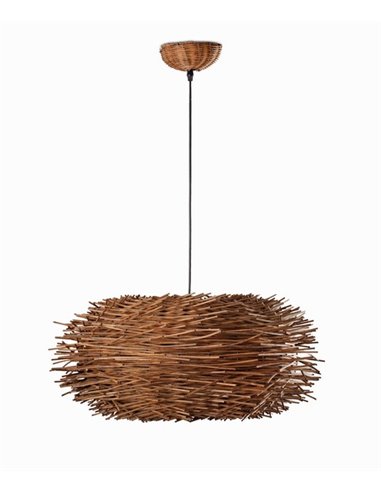 Lámpara colgante Nido – Faro – Pantalla de ratán, Ø 60 cm