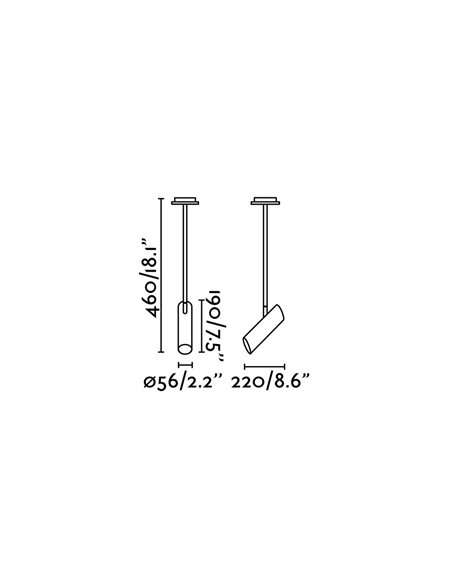 Foco de techo Link – Faro – Orientable, blanco/negro