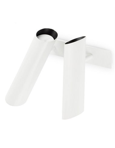 Aplique de pared Link – Faro – 2 luces, Acero blanco/negro