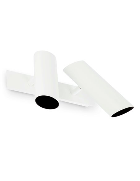 Aplique de pared Link – Faro – 2 luces, Acero blanco/negro