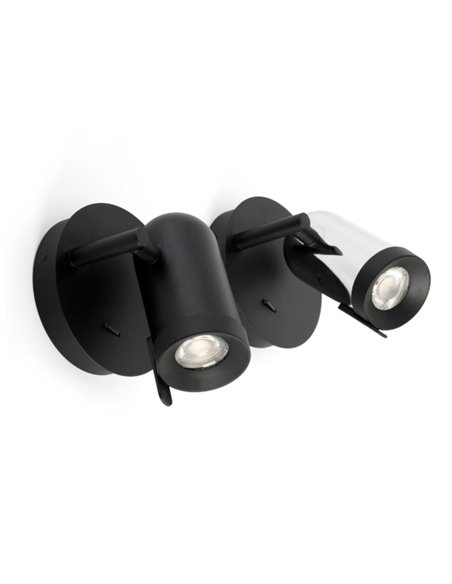 Aplique de pared Orleans – Faro – Orientable, blanco/negro/cromo