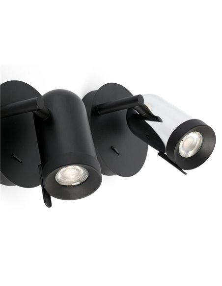 Aplique de pared Orleans – Faro – Orientable, blanco/negro/cromo
