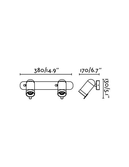 Aplique de pared Orleans – Faro – Orientable, 2 luces