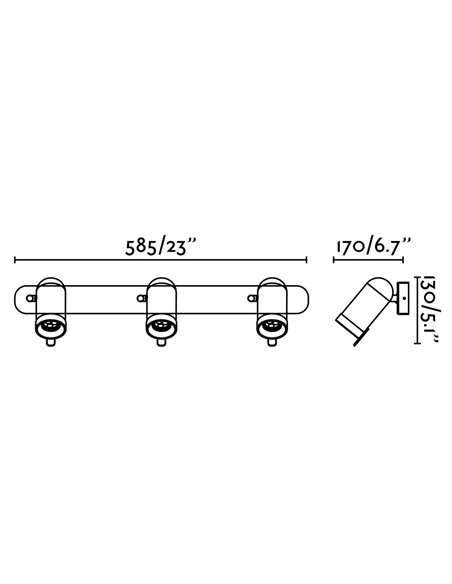 Aplique de pared Orleans – Faro – Orientable, 3 luces