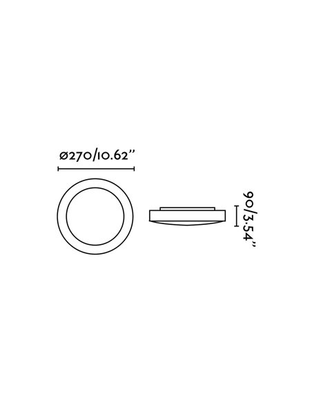 Plafón de techo Logos – Faro – Lámpara de baño, Blanco/Níquel