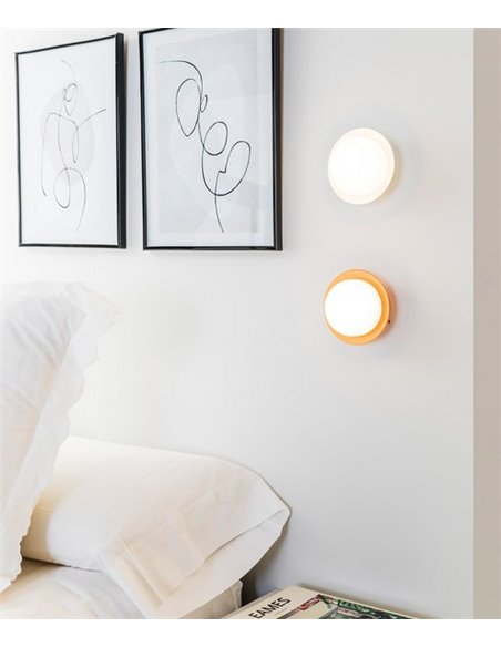 Aplique de pared baño May – Faro – Ø 12 cm, Acero, LED 2700K