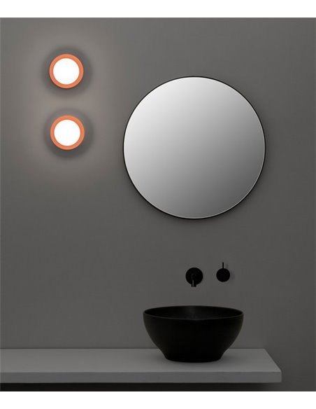 Aplique de pared baño May – Faro – Ø 12 cm, Acero, LED 2700K