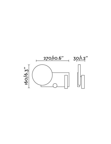 Lámpara aplique izquierdo con lector Klee – Faro – Acero gris, Atenuable, COB LED 2700K
