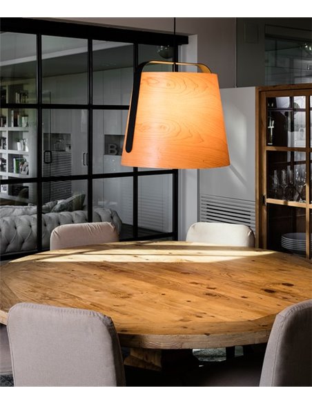 Lámpara colgante Stood – Faro – Madera Cerezo, Ø 50 cm