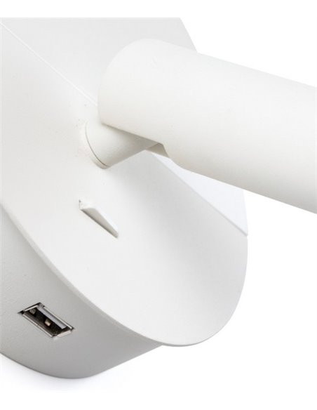 Aplique de pared con lector Duas – Faro – USB, LED 2700K