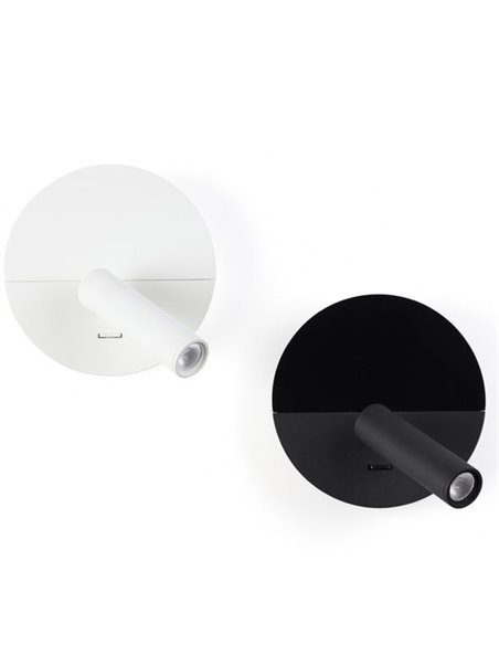 Aplique de pared con lector Duas – Faro – USB, LED 2700K