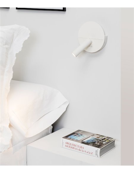 Aplique de pared con lector Duas – Faro – USB, LED 2700K