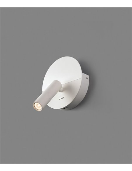 Aplique de pared con lector Duas – Faro – USB, LED 2700K