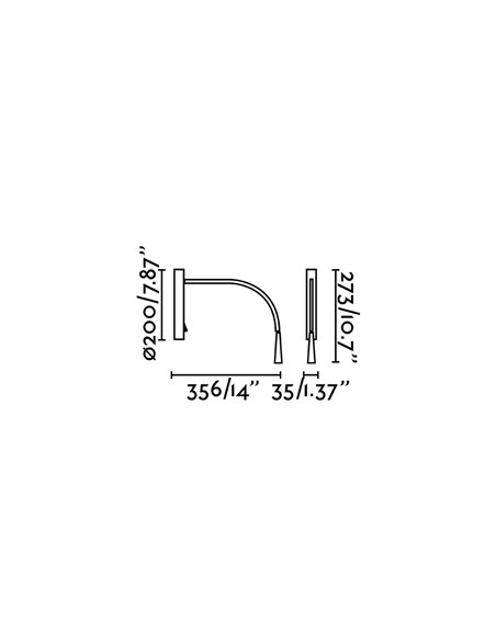 Aplique de pared con lector Flin – Faro – Lámpara de lectura LED, orientable