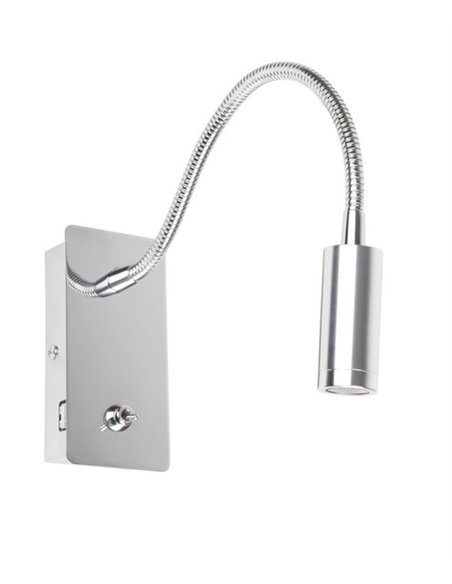 Aplique de pared Juliet – Faro – Con flexo LED, Cargador USB, Cromo