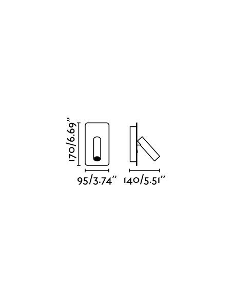Aplique de pared Suau – Faro – Cargador USB, Lector LED 3000K