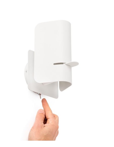 Aplique de pared Smile – Faro – Orientable, Blanco/Negro