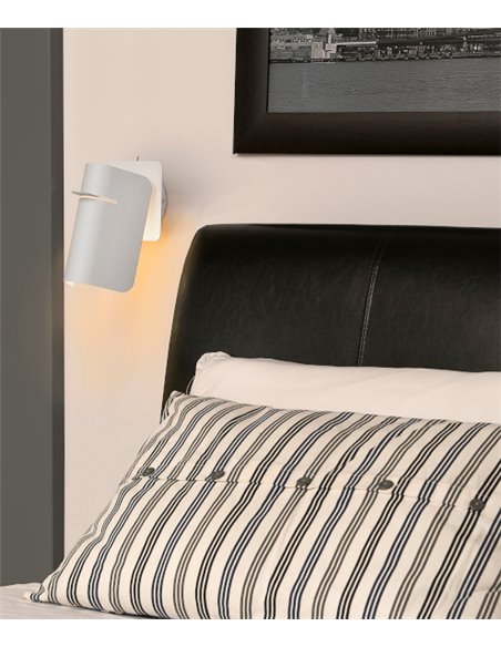 Aplique de pared Smile – Faro – Orientable, Blanco/Negro
