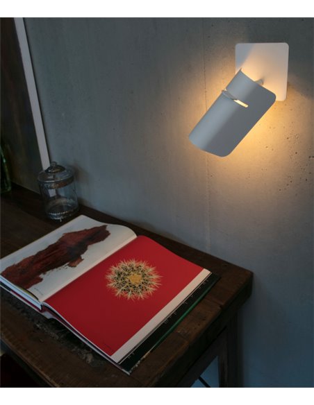 Aplique de pared Smile – Faro – Orientable, Blanco/Negro