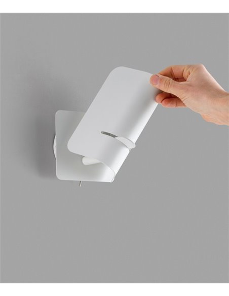Aplique de pared Smile – Faro – Orientable, Blanco/Negro