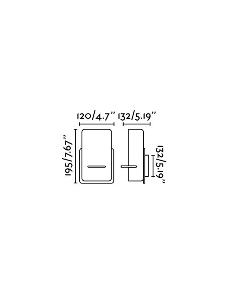 Aplique de pared Smile – Faro – Orientable, Blanco/Negro