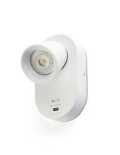 Aplique de pared Corb – Faro – Carga USB, Blanco/Negro 2