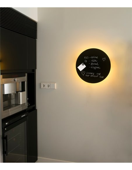 Aplique de pared Board – Faro – Lámpara Redonda, Negra, Ø 35 cm-Ø 45 cm