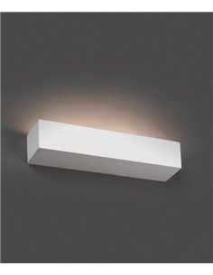 Aplique de pared Eaco – Faro – Lámpara rectangular de yeso, Blanco, 35.3 cm