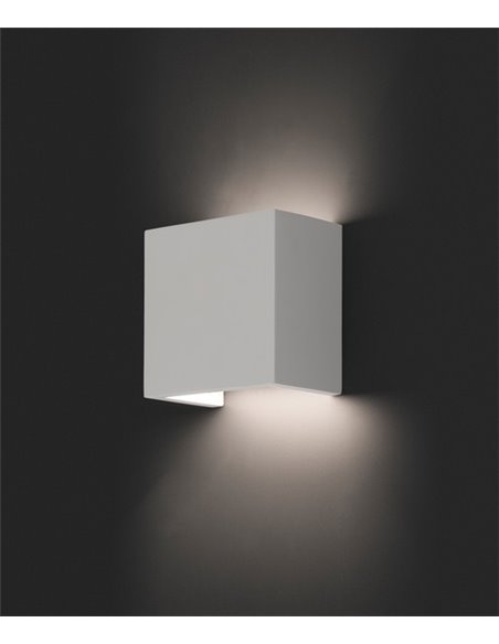 Aplique de pared Oslo – Faro – Lámpara cuadrada, Yeso blanco, 12.5 cm
