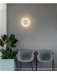 Aplique pared Luna – Faro – Lámpara de yeso blanco, LED 2700K, Ø 20 cm