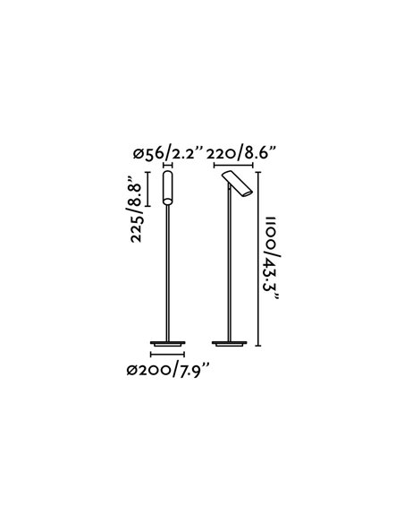 Lámpara de pie Link – Faro – Lámpara de salón, GU10, 110 cm