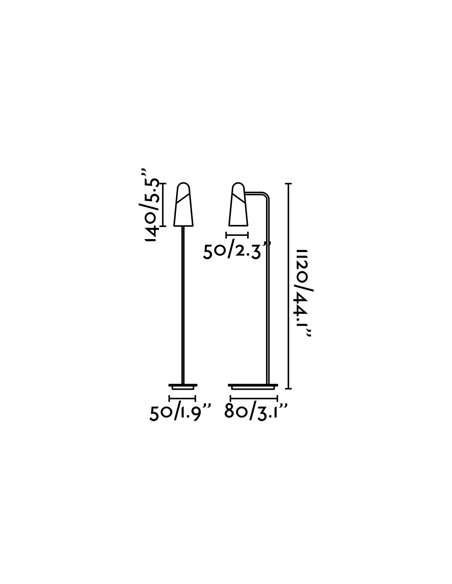 Lámpara de pie Lao – Faro – Lámpara de salón minimalista, 122 cm