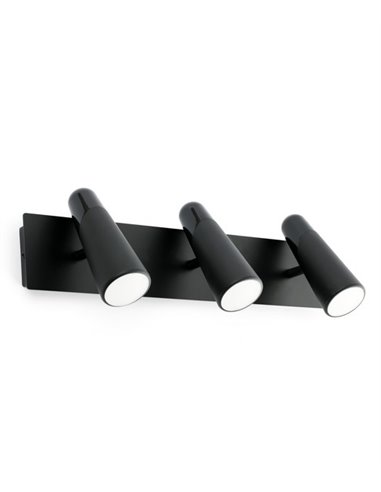 Aplique de pared Lao – Faro – 3 luces, LED 3000K