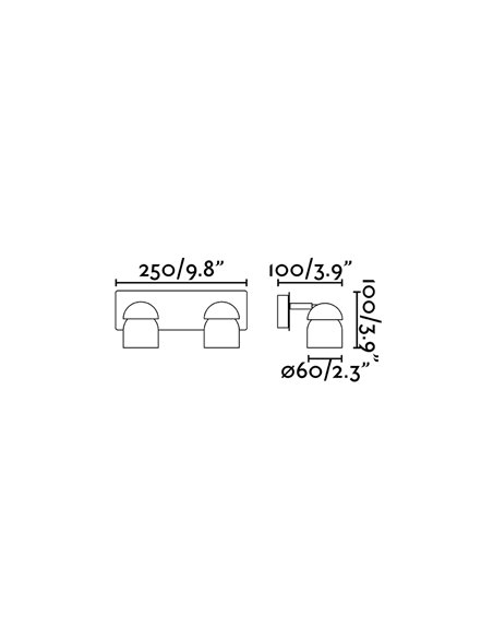 Aplique de pared Coco – Faro – Lámpara 2 luces, Orientable