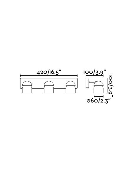 Aplique de pared Coco – Faro – Lámpara 3 luces, Orientable
